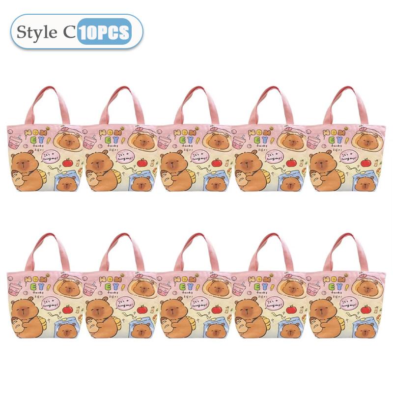 1-20PCS Cartoon Canvas Bag Novelty Tote Bag Kapibara Inner Daily Large Capacity Shoulder Bag Cartoon Capybara Kawaii Hand Bags