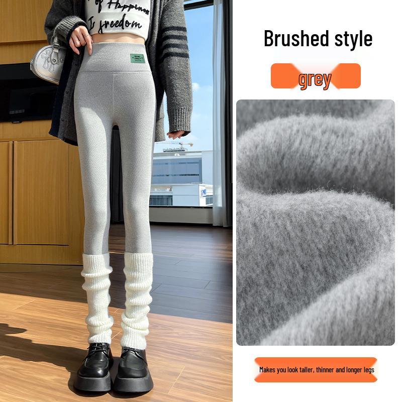 

Women s High-Waist Lambswool Trousers: Warm, Non-Irritating, Fleece-Lined, Vertical Stripes, Tummy Control Cotton Pants for Autumn/Winter. L [Fits 100-125 lbs]