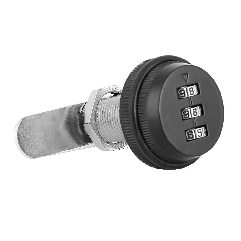 2pcs Zinc Alloy Mechanical  Password 3-Digit Code Mailbox Cabinet LockBlack 30mm/1.18in