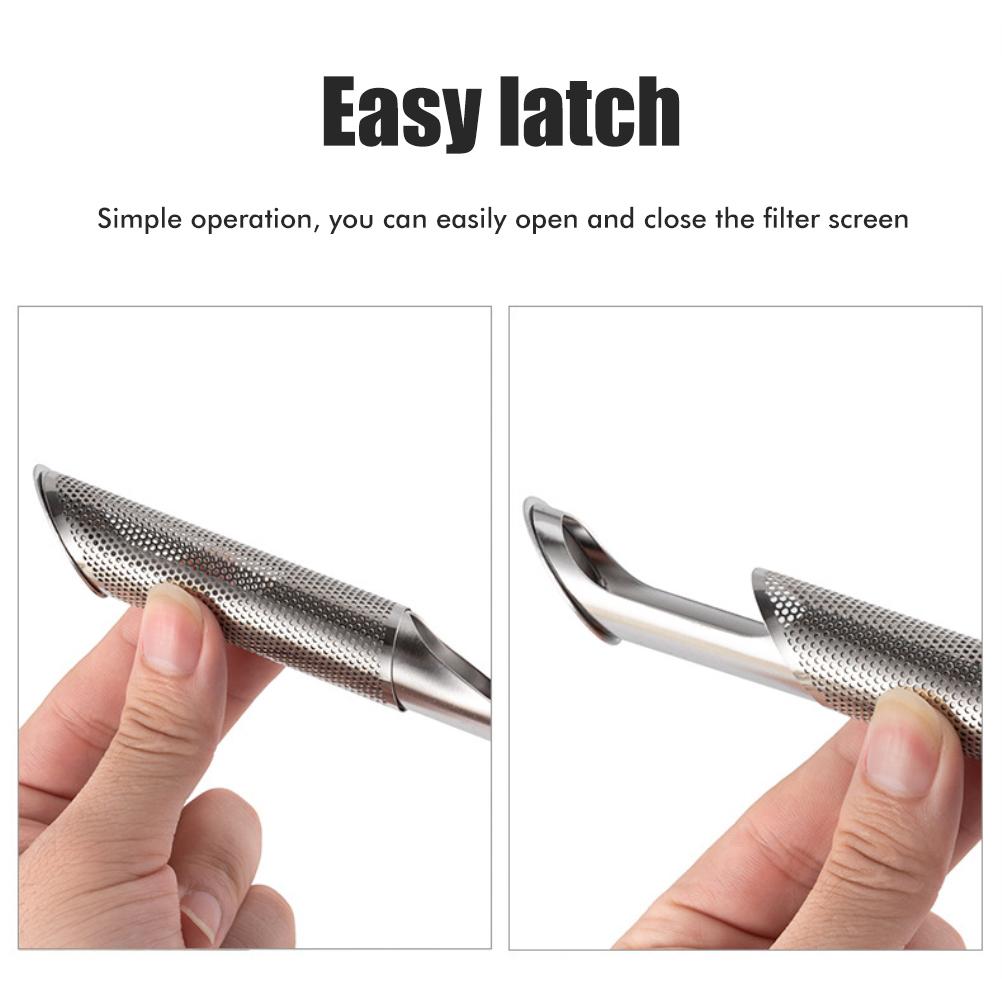 Stainless Steel Tea Strainer Tea Diffuser Hot Tea Strainer Hanging Handle Type Filter Stick for Loose Tea Leaves