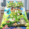 Anime Duvet Cover Pillowcase Bedding Set T-TotoroS Kawaii Adult Boy Girl Bedroom Decoration Children Single Double Large Size