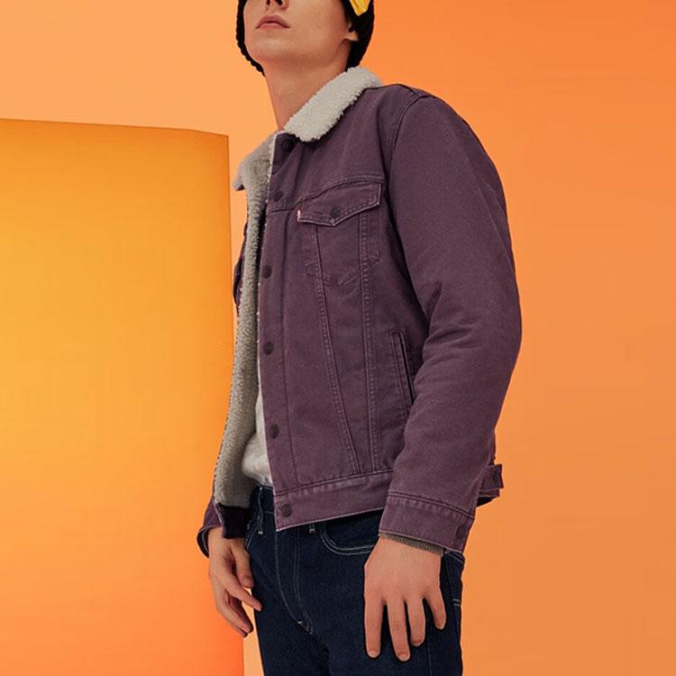 Jachetă Levis FW22 din Catifea Cord Solidă cu Revere la Un Rând Bărbați jachete Roșu 16365-0185