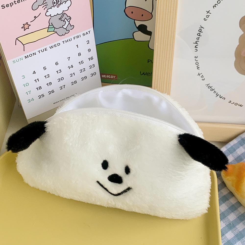 Customized Cartoon Cute Bear Plush Student Pencil Pouch Large Capacity Stationery Case Ladies Cosmetic Bag