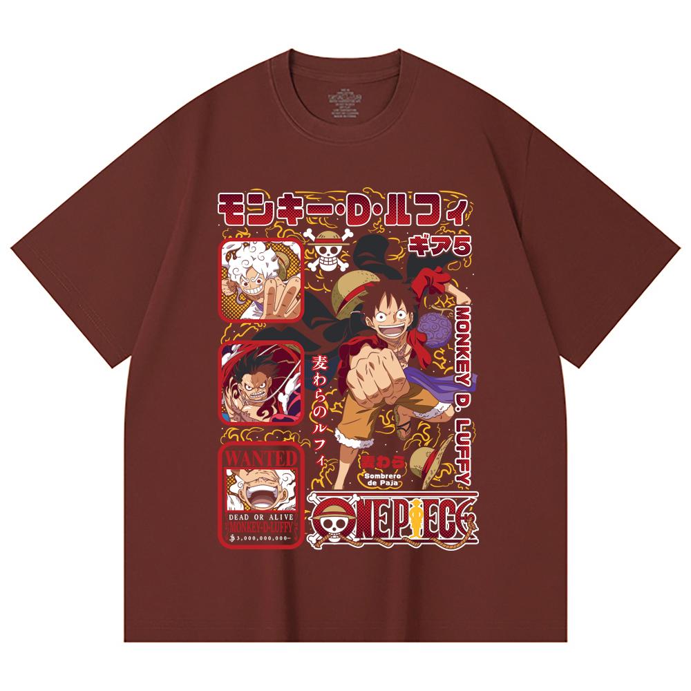 230 Gsm 100% Cotton One Piece V78 Luffy Print Unisex Heavy Cotton T Shirt