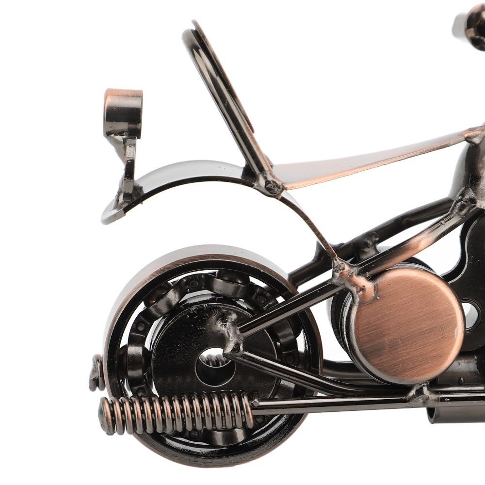 Movable Wheel Metal Motorcycle Model Handcrafted Metal Motorcycle Sculpture Living Room Decor