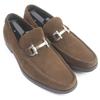 Great Salvatore Ferragamo loafers Gancini SilverMetal Brown Suede leather mens 6.5 Used