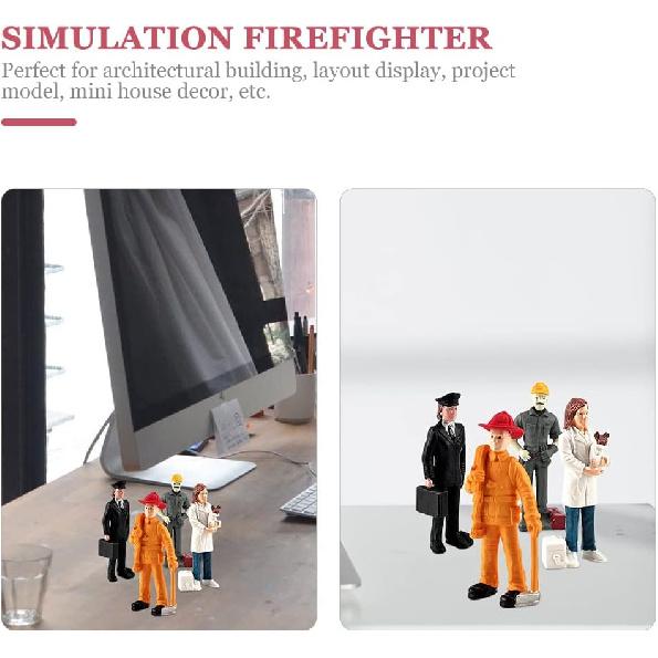 Mini People Figurines Dollhouse Miniature Figures Plastic People Simulated People Figurines Sand Table Figurines Mini Character Models 1set Officer