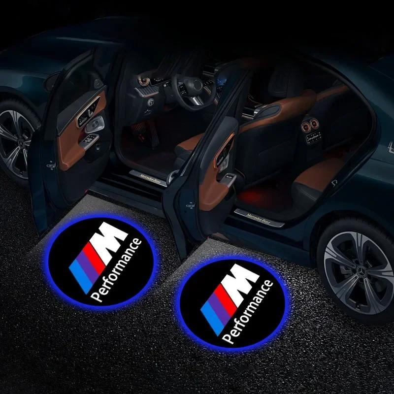 For BMW 2Pcs Led Car Door Welcome Lights BMW Logo Projector Lamp For BMW 1 2 3 4 5 7 Series X1 X3 X4 X5 X6 X7 F10 F15 F16 F20 F3