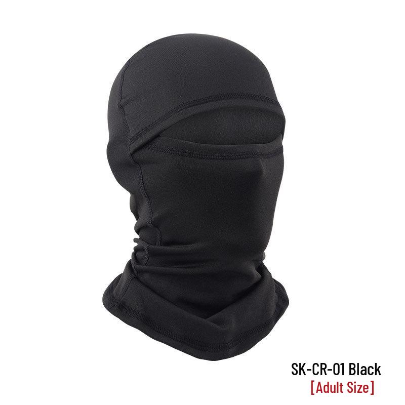 Winter Parent-Child Ski Mask with Windproof Neck Protection, Lined Hood, and Integrated Cycling Headwear