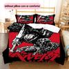 Juego de Ropa de Cama con Estampado de Dibujos Animados Colcha Funda de Colcha Funda de Almohada Decoración del Hogar Regalo de Cumpleaños (1 * funda nórdica + 2 * fundas de almohada, sin núcleo)