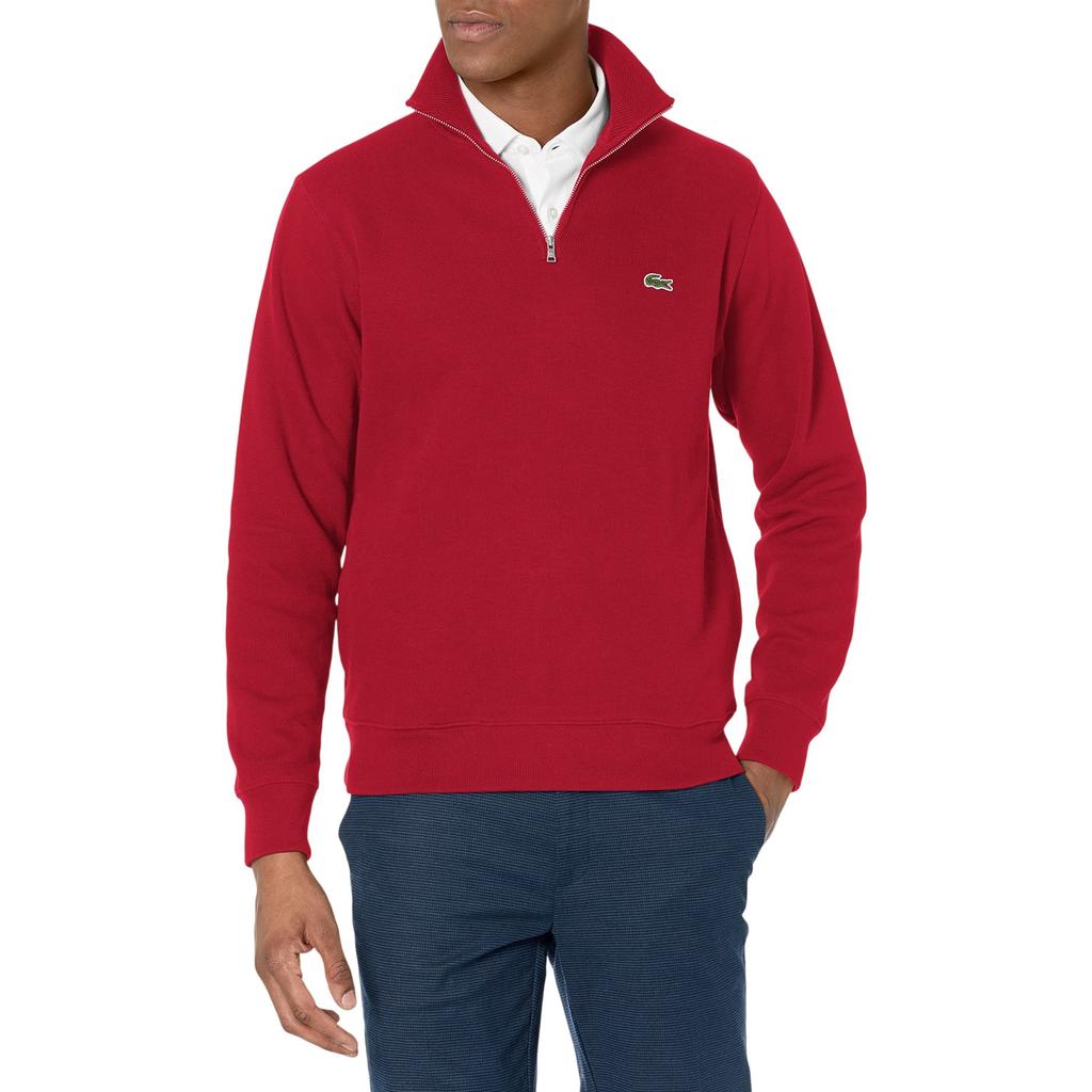Lacoste Mens Embroidered Logo Quarter Zip Regular Running Track Top