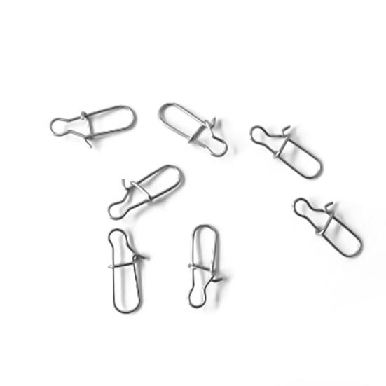 100Pcs Fishing Snap Fastlock Lure Connector Stainless Steel Saltwater Fast Lock Clip for Fishing
