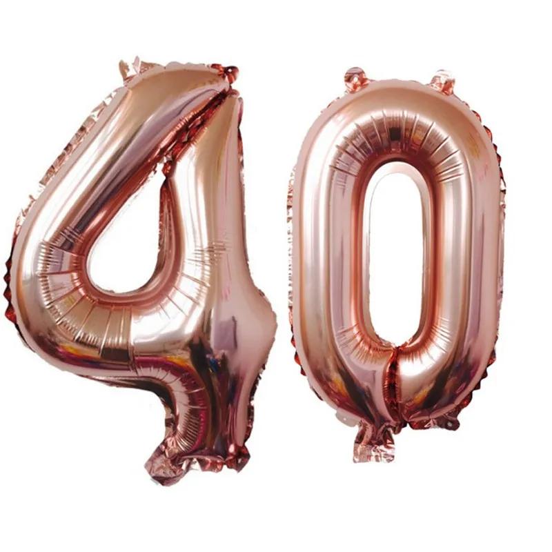 32 Zoll Gold Silber Zahlen Folienballons 10 20 30 40 50 60 70 80 90 Jahre Alt Kind Erwachsener Geburtstag Jubiläum Party Dekoration