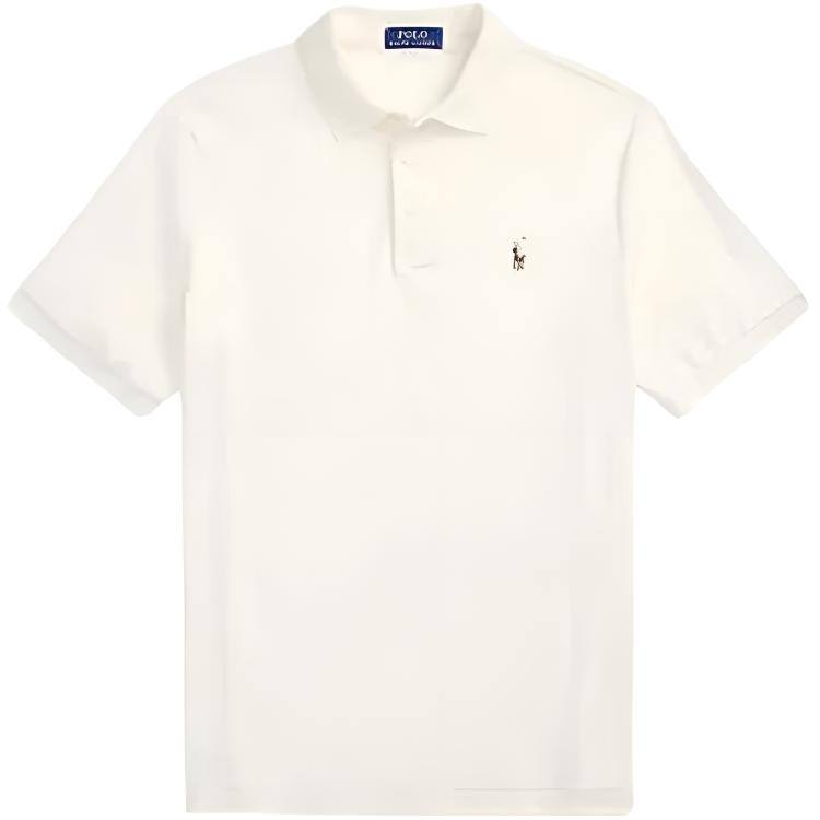 Polo Ralph Lauren SS26 Хлопковый Пуловер с Коротким Рукавом Рубашка-Поло Приталенный Мужские Топы MNPOKNI1N823645-101 L
