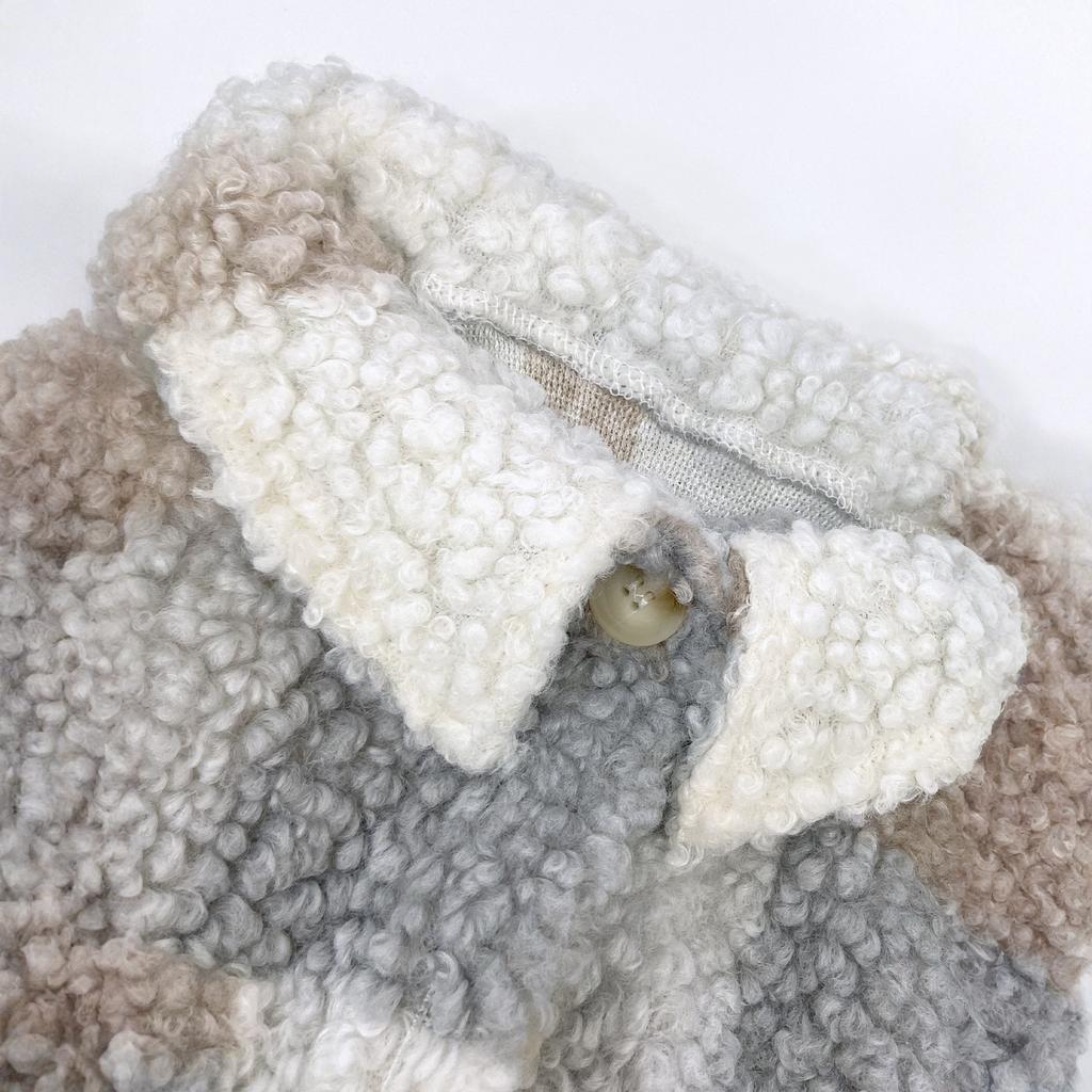 Women's Casual Fashion Long-sleeved Lapel Plaid Print Woolen Thick Coat