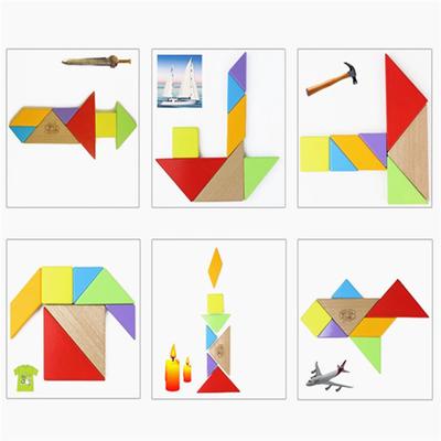 Wooden Tangram Brain Teaser Puzzle Educational Developmental Kid Toy Top Quality