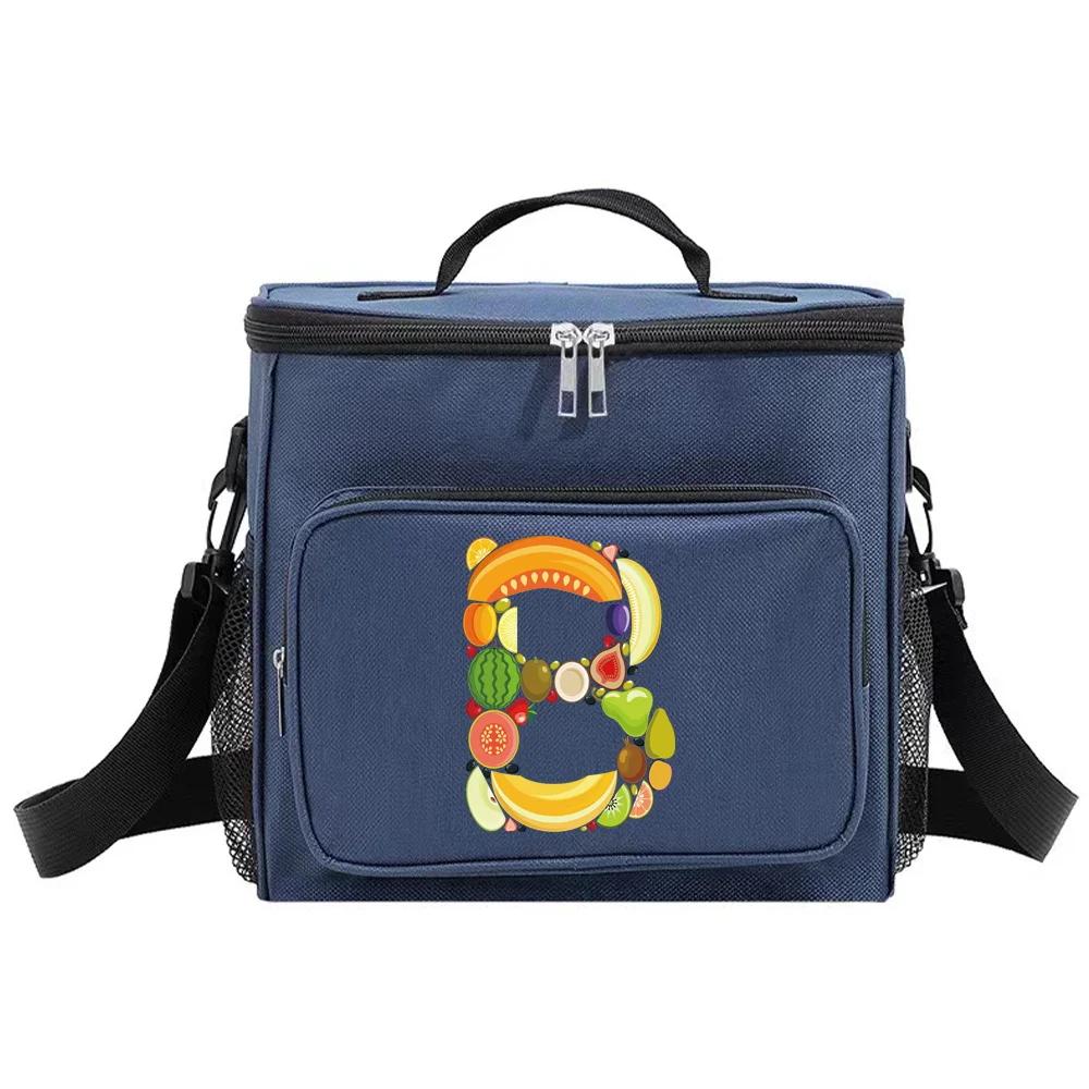 Lunch Bag Insulated Bags Cooler Box Thermal Organizer Handbag Camping Shoulder Storage Lunchbag for Men and Women Fruit Pattern