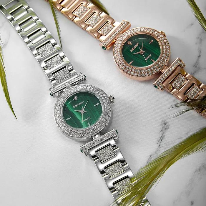 Diamond Malachite Metal Watch GE1244RG_Malachite