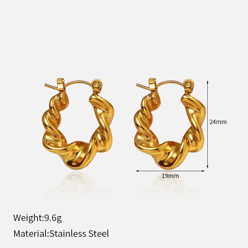Europe United States Hot New Luxury High-End Stainless Steel Geometric Shape Earrings Multi-Style Fashion Hoop Earings