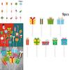 Christmas Party Cake Flags Plugin Set With Cartoon Design For Holiday Celebration And Dessert Decor