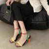 Color matching style new super high heel square head with women's sandals