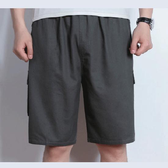 Middle-aged and Old Men's Shorts, Summer Men's Cotton Five-Points Pants, Father's Beach Pants, Large Old Male Casual Pants