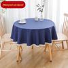 Round Tablecloth - High-End, Waterproof, Oil-Proof, Wash-Free, Imitation Cotton and Linen for Dining or Coffee Tables