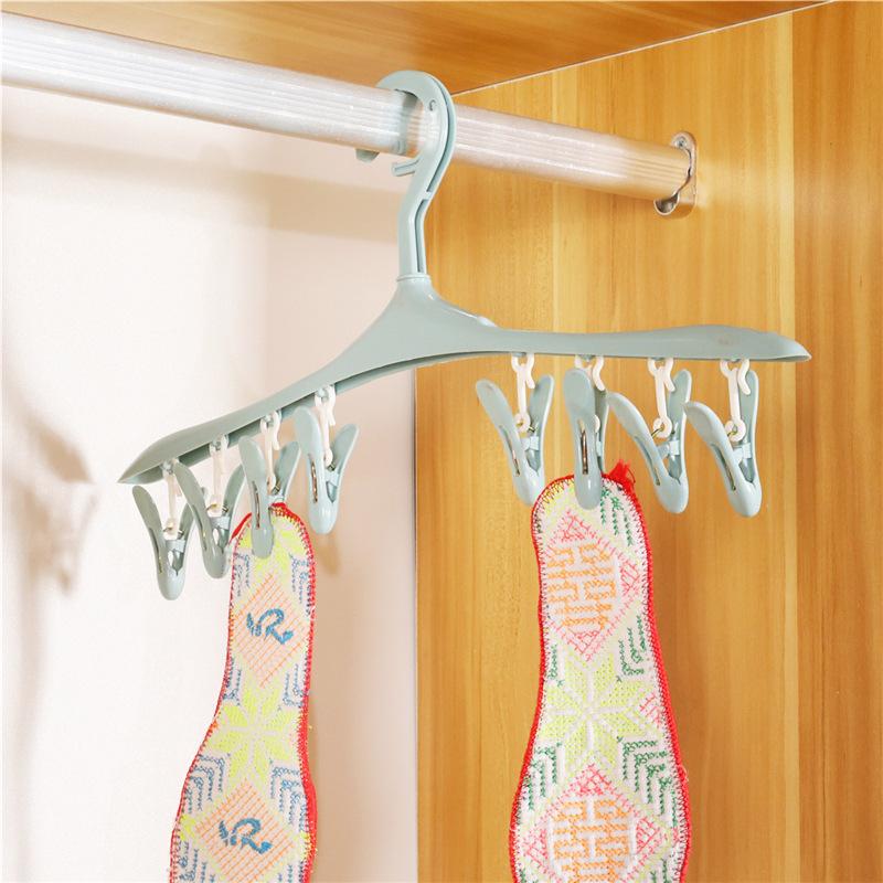 Home Windproof Drying Rack Multifunctional Candy Color Eight Clip Balcony Drying Rack Socks Underwear Drying Clip