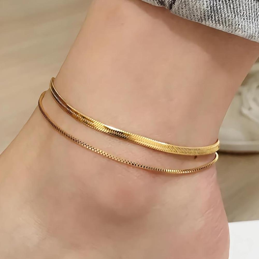 Stainless Steel Delicate Anklet for Women Gold Color Chain Anklet Bracelets On The Leg Do Not Fade Anklet Jewelry Women 2025 New