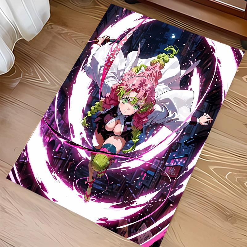 1pc Demon Slayer characters2 Print Area Rug - Soft, Washable Non-Slip Indoor Mat for Office Chairs, Living Room, Home Office Decorative Rug