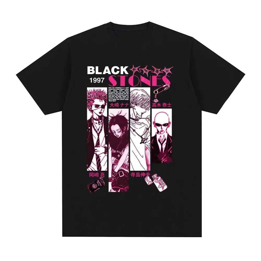 Anime Nana Osaki Černé kameny grafika Bavlna Y2k Tričko dámské Pánské Letní prodyšné Japonská Manga unisex Krátký rukáv
