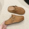 Thick-bottomed Retro Baotou Slippers Women's Outer Wear Feeling Boken  Birken Autumn Slippers Shit One Step On