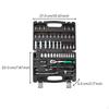 Socket Wrench Set, Hex Key Screwdriver Kit, Portable Tool Storage Case, Automotive Repair Black