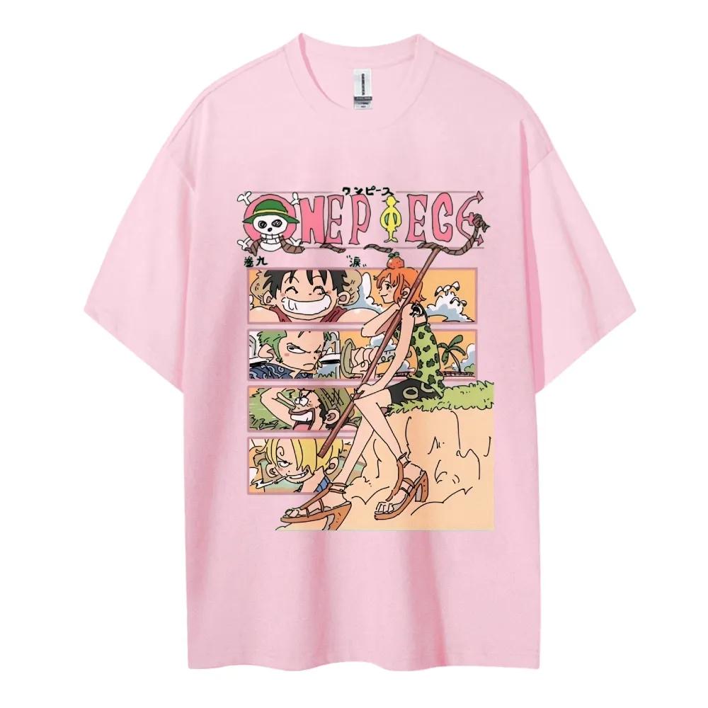 ONE PIECE Japanese Hotblooded Anime Classic Characters Sports Casual Shortsleeved Comfortable Halfsleeved Popular Couple Top