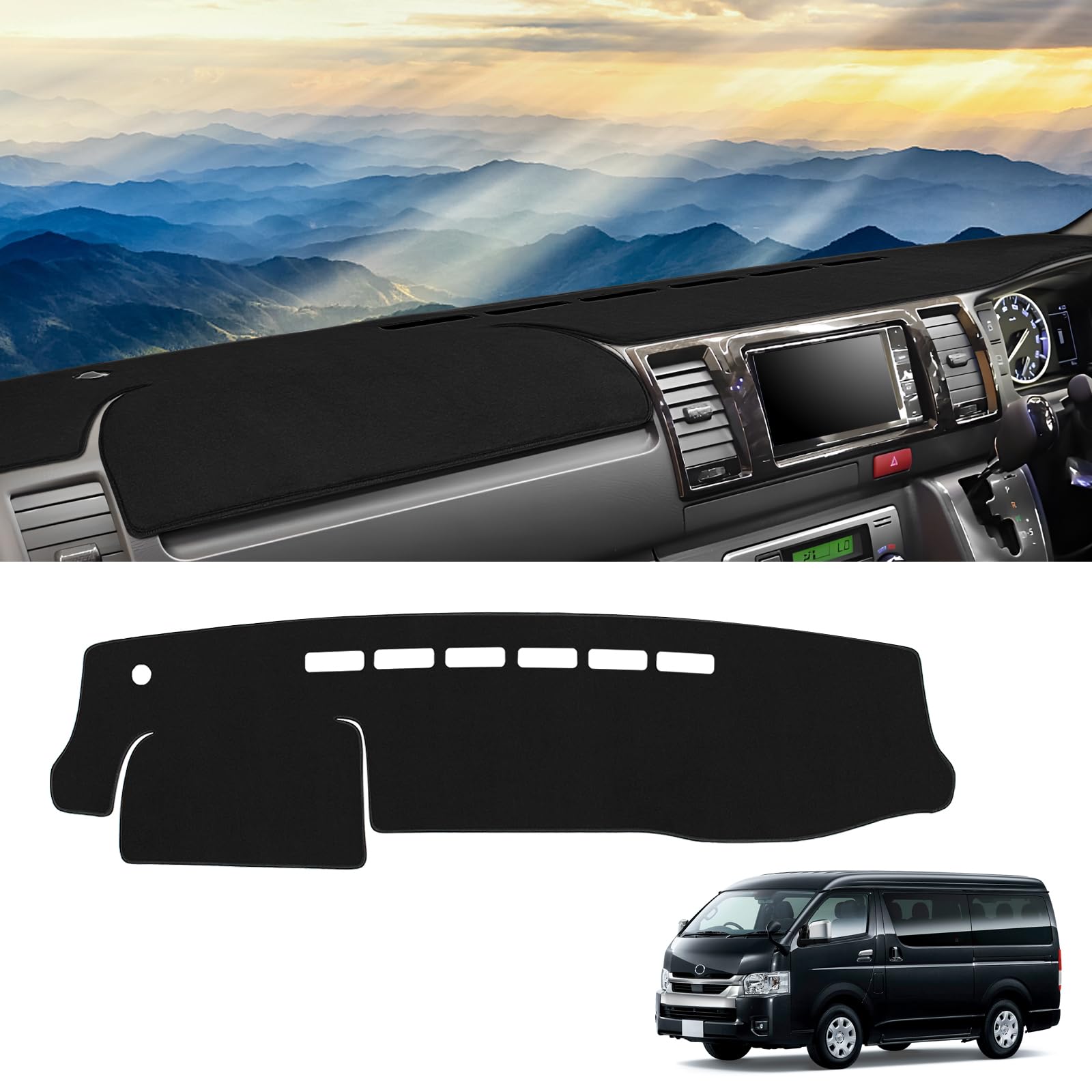 

Накладка на приборную панель для Hiace 200 стандарт HIACE интерьер приборной панели защита приборной панели солнцезащитные аксессуары Hiace 200 серия стандартная серия, кузов, 200, коврик,