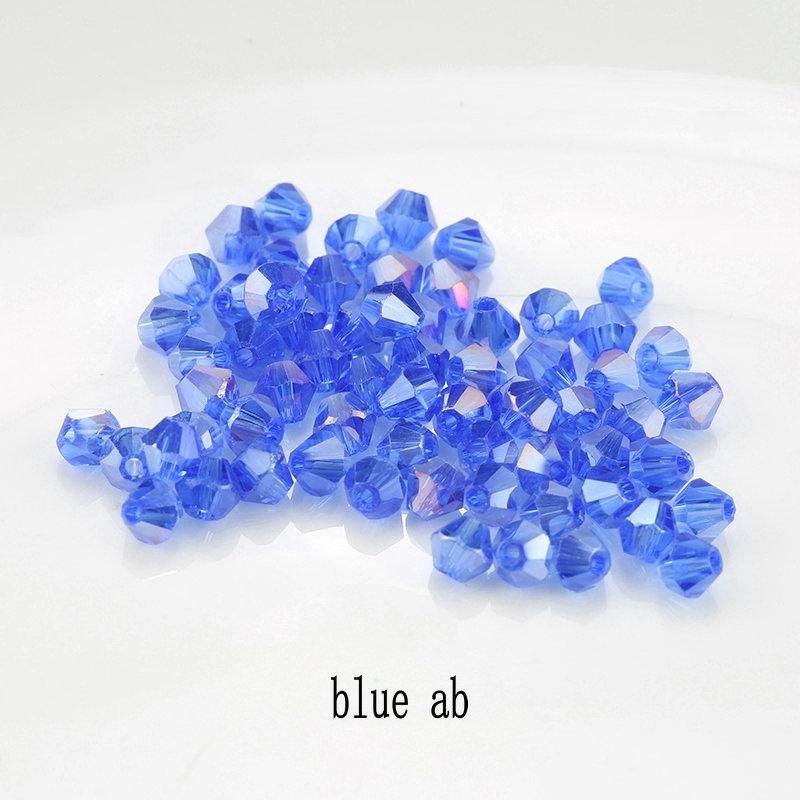 4mm 100pcs Shiny Crystal Beads Bicone Beads Glass Beads Loose Spacer Beads for Bracelet DIY Jewelry Making 200pcs
