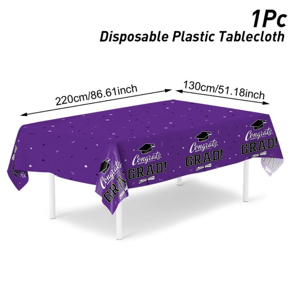 

PE Material Graduation Tablecloth Wear-Resistant Stars Design Congrats Grad Tablecloths Graduation Cap Waterproof Plastic фиолетовый