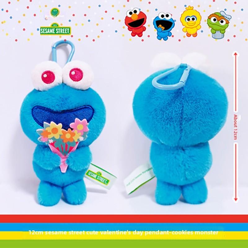 Sesame Street Elmo Portachiavi Peluche Animale Carino Cartone Animato Giocattolo Regalo Per Bambini