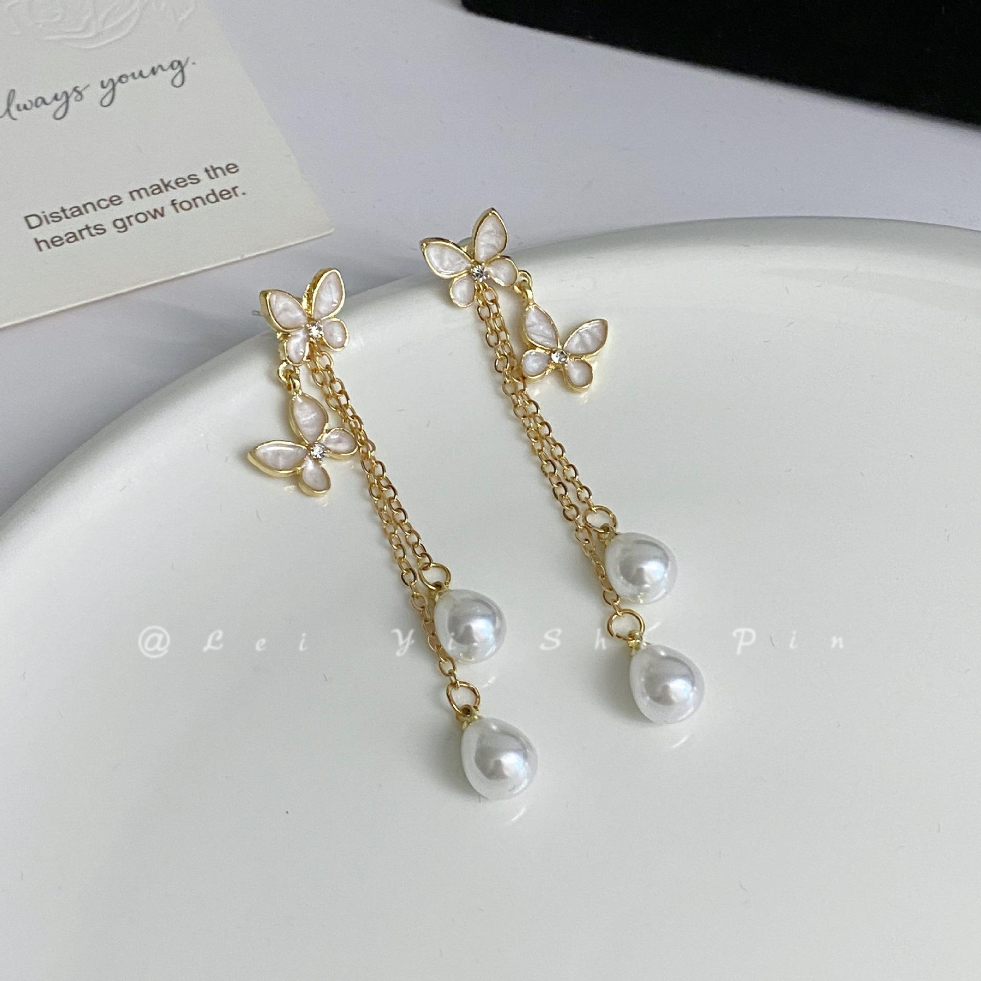 

Новый стиль, дизайн, серьги с длинными кисточками и жемчугом-бабочкой для женщин