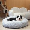 100% Thickened Large Round Plush Dog Bed Cat House,Non-Slip Bottom Mat, Artificial Fur Material, Warm,Soft, Pet Halloween Gift