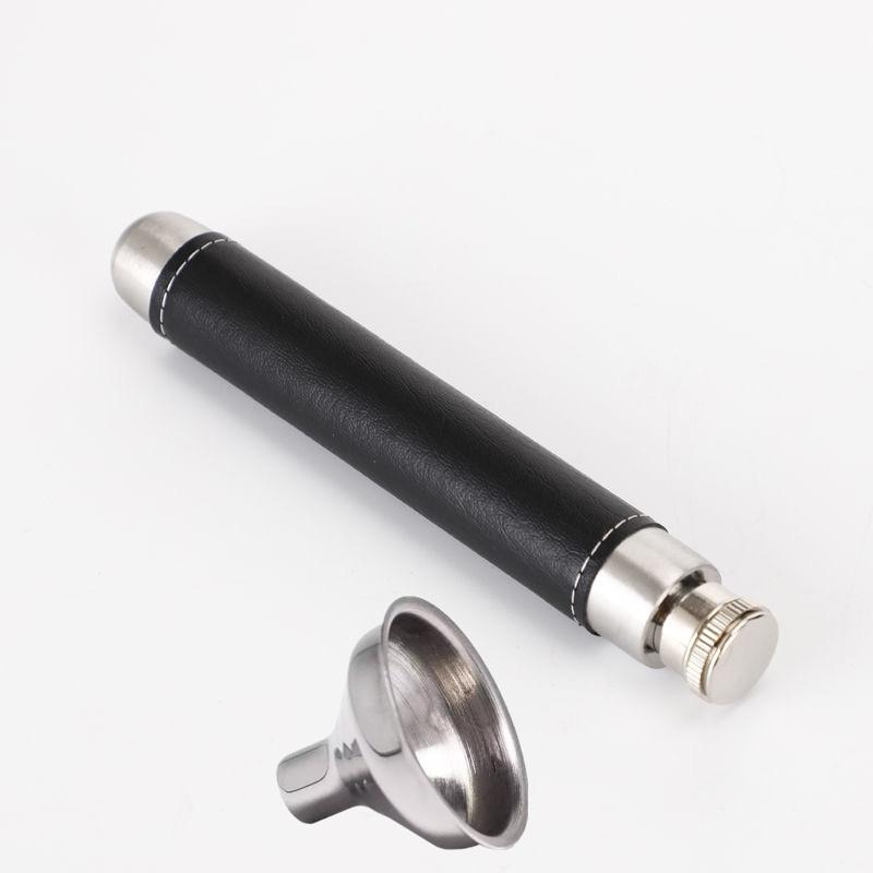 

Портативна міні-фляжка для віскі 1,5 унції з горілкою + воронка для стегна з нержавіючої сталі. Персоналізований тримач для ручок у формі флакона для чоловіків, подарунок чорний