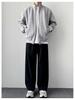 Men's Double Zipper Stand-up Collar Cardigan Hoodie - 2025 Casual Solid Color Outerwear for Spring & Autumn