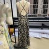 sleeveless strap Plus size sexy backless floral new in dresses for women casual long summer dress
