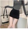 2026 New Black High-Waist A-line Slit Bodycon Half Skirt for Women - Spring/Summer Petite