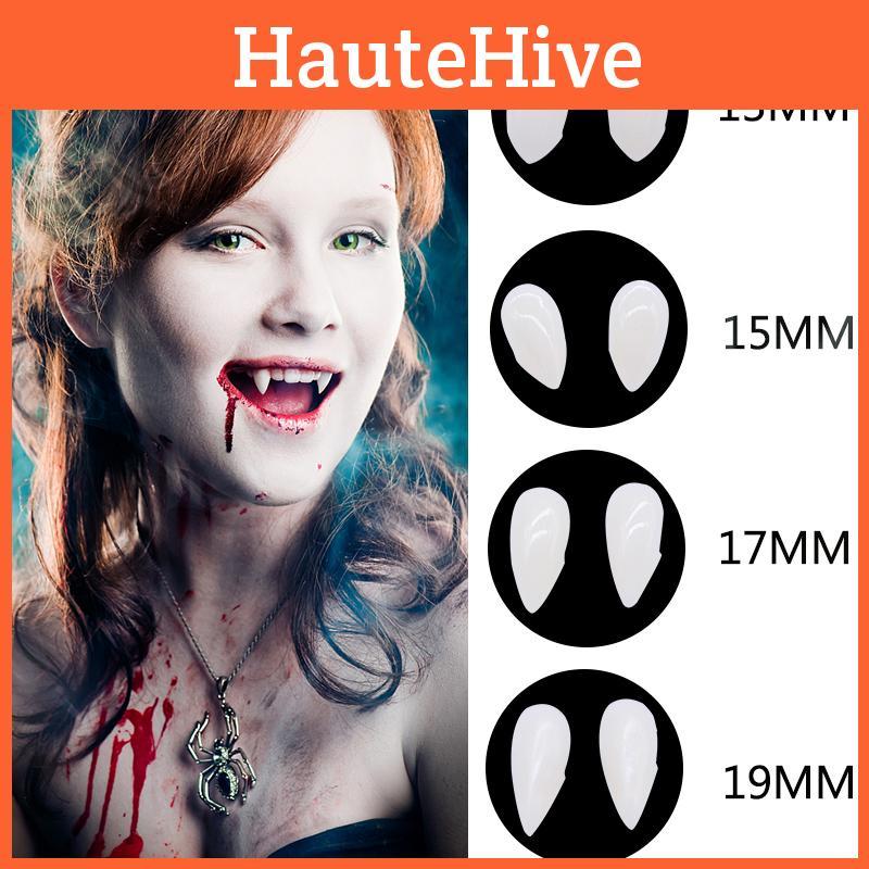 Realistic Halloween Vampire Fangs Teeth Kit With Solid Adhesive And Customizable Sizes