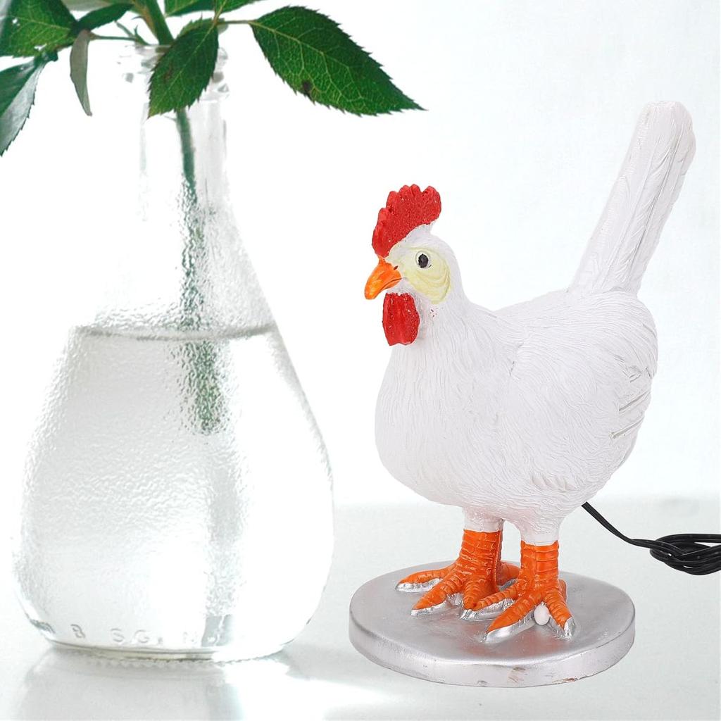 Chicken Egg Lamp, 3D Hen Laying Egg Lamp Funny Resin Lifelike Chicken Night Light Decorative Animal Table Lamp, Decoration for Home, Bedroom, Study