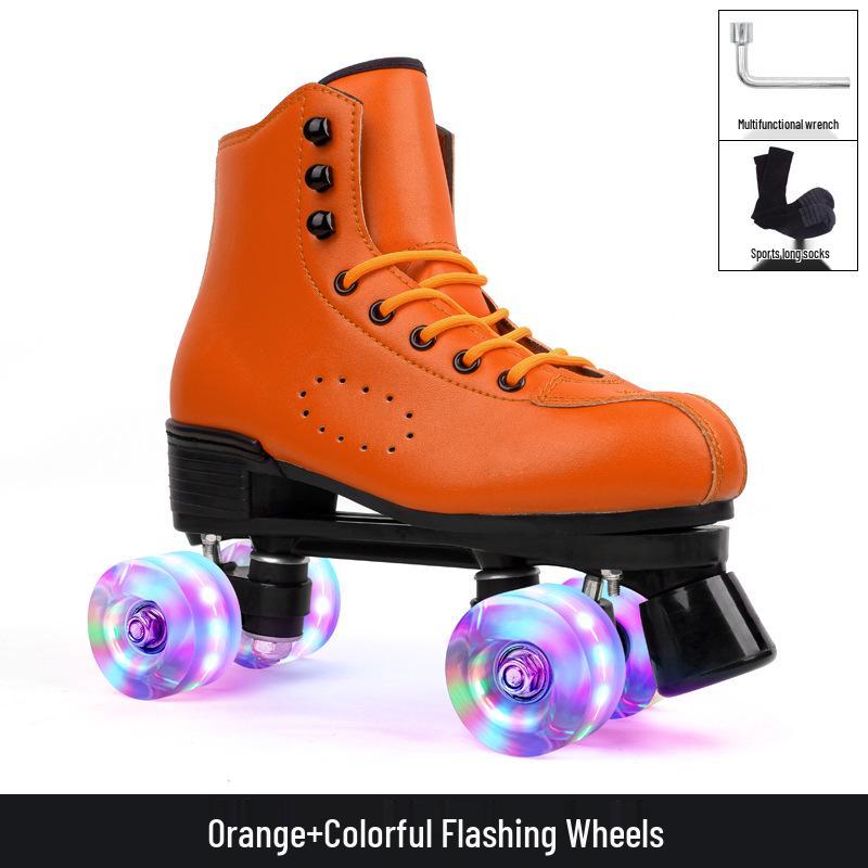 

Дышащие, износостойкие двухрядные роликовые коньки с мигающими колесами для взрослых и детей 41