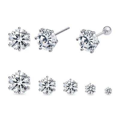 [Goldpang] Silber Brillanter Moissanit Diamant Ohrstecker 5-teilig 5mm