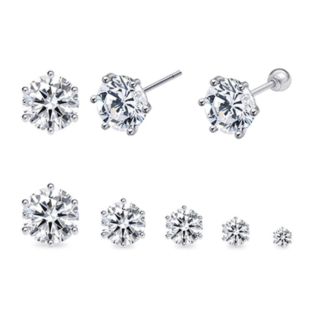 [Goldpang] Silver Brilliant Moissanite Diamond Earrings 1 Carat 6.5mm