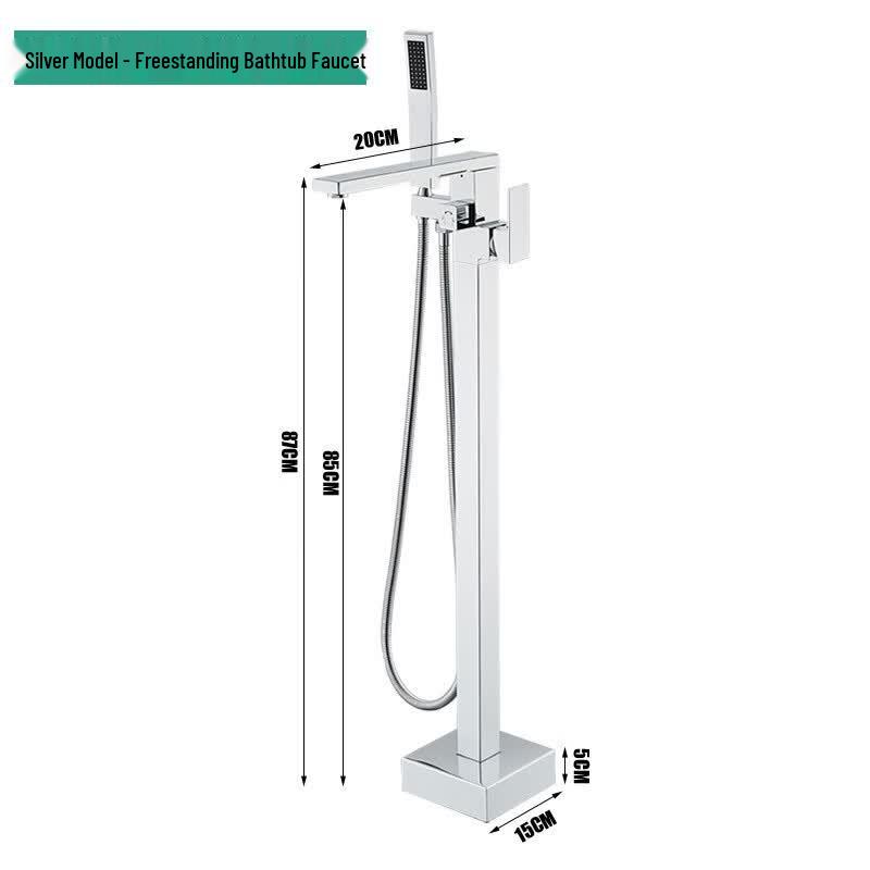 Hundun Square Floor-Mounted Bathtub Faucet